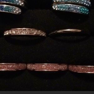 Stack rings in rose gold / rhinestone / gold